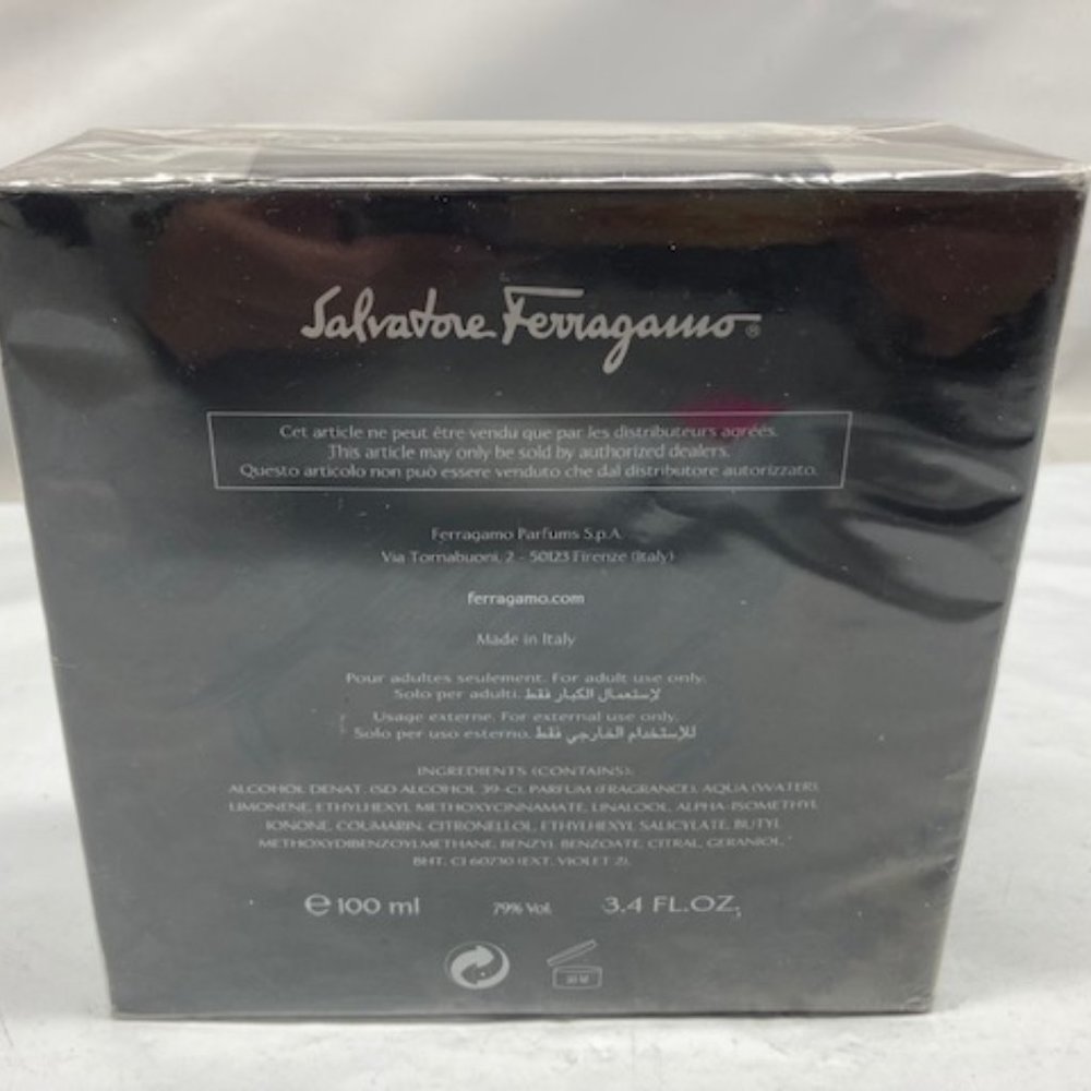 F By Ferragamo Black Salvatore Ferragamo Eau De Toilette Spray, 3.5 fl oz- NEW - Picture 2 of 3